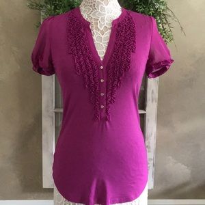 New York & Company size XS small ruffle front top